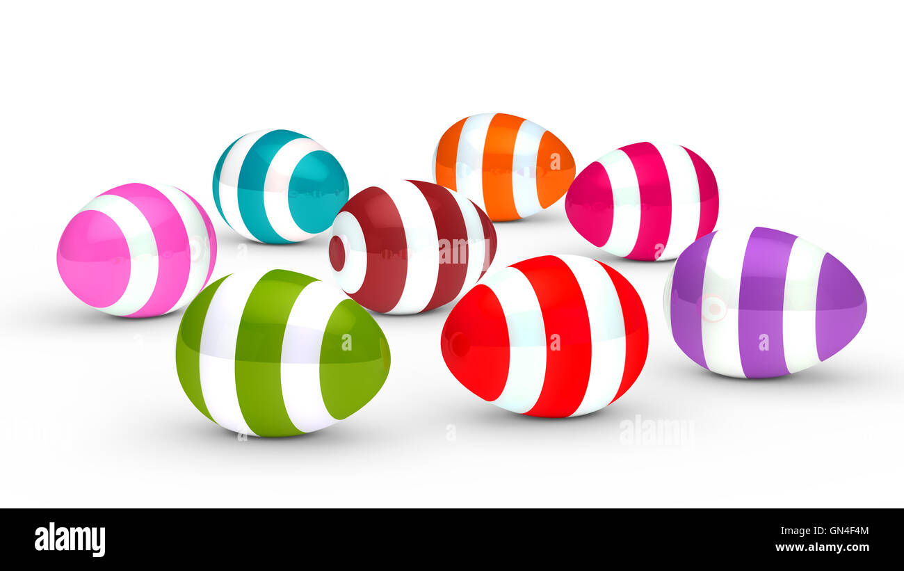 bunte Ostereier auf Boden Stockfoto bunte Ostereier auf Boden Stockfoto