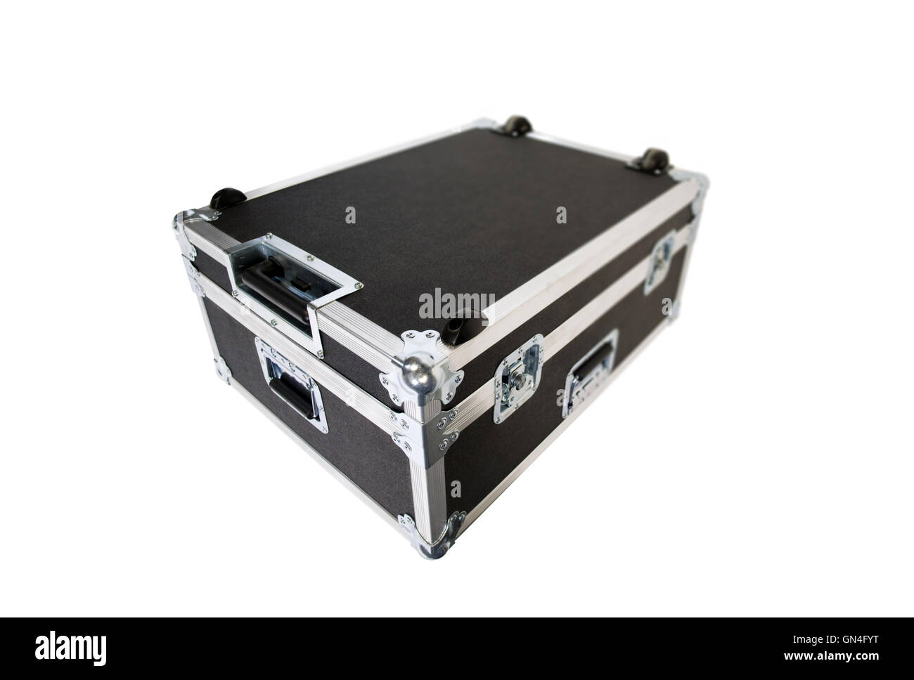 Metallische Nieten des Schrankes Straße isoliert Stockfoto