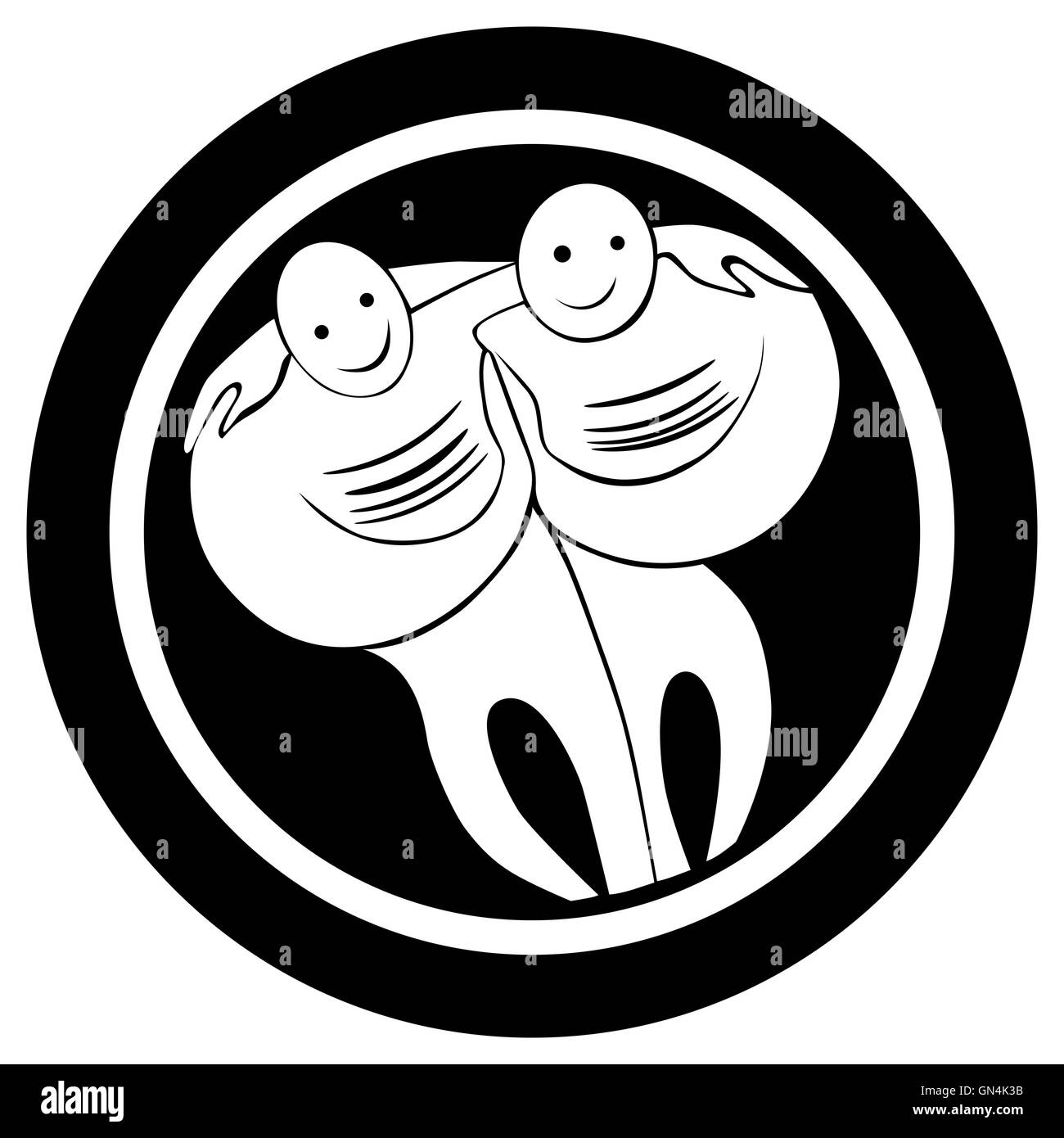 Sternzeichen Zwillinge tattoo Stockfoto