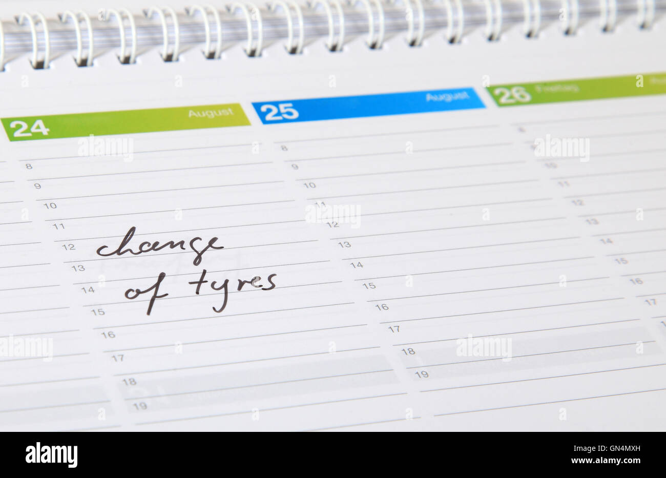 Ein standard-Zeitplan Stockfoto