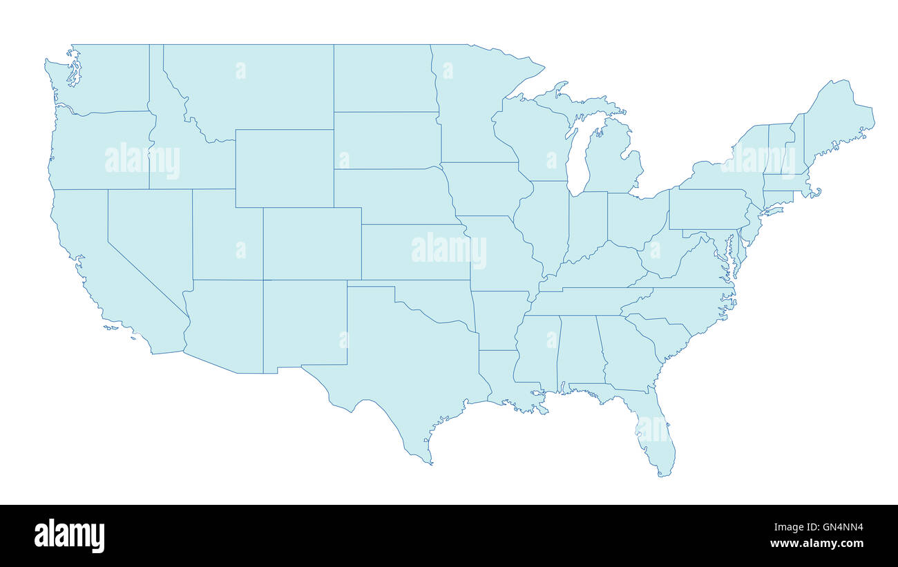 Karte Der Vereinigten Staaten Von Amerika Stockfotografie Alamy