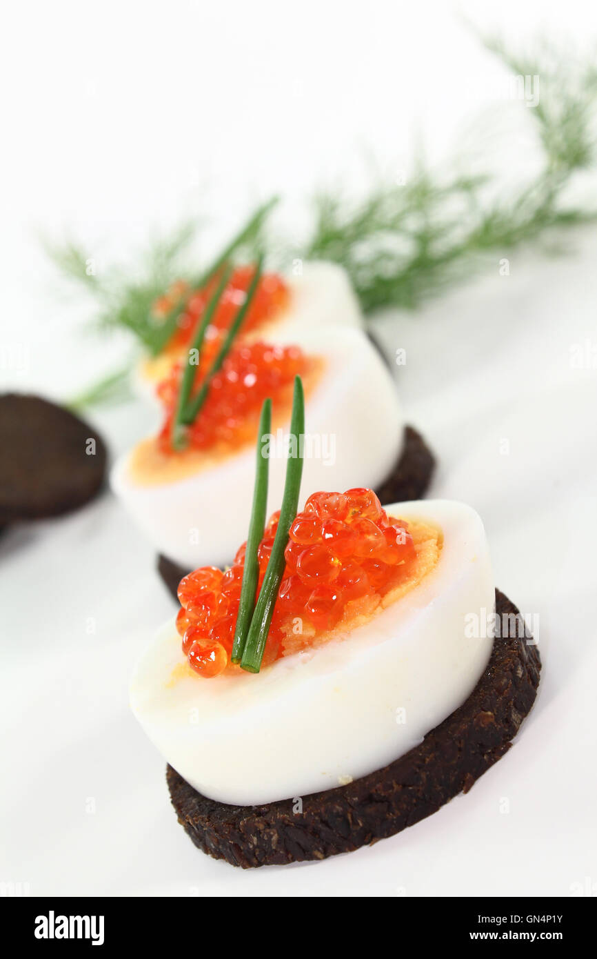 CANape mit Ei Stockfoto