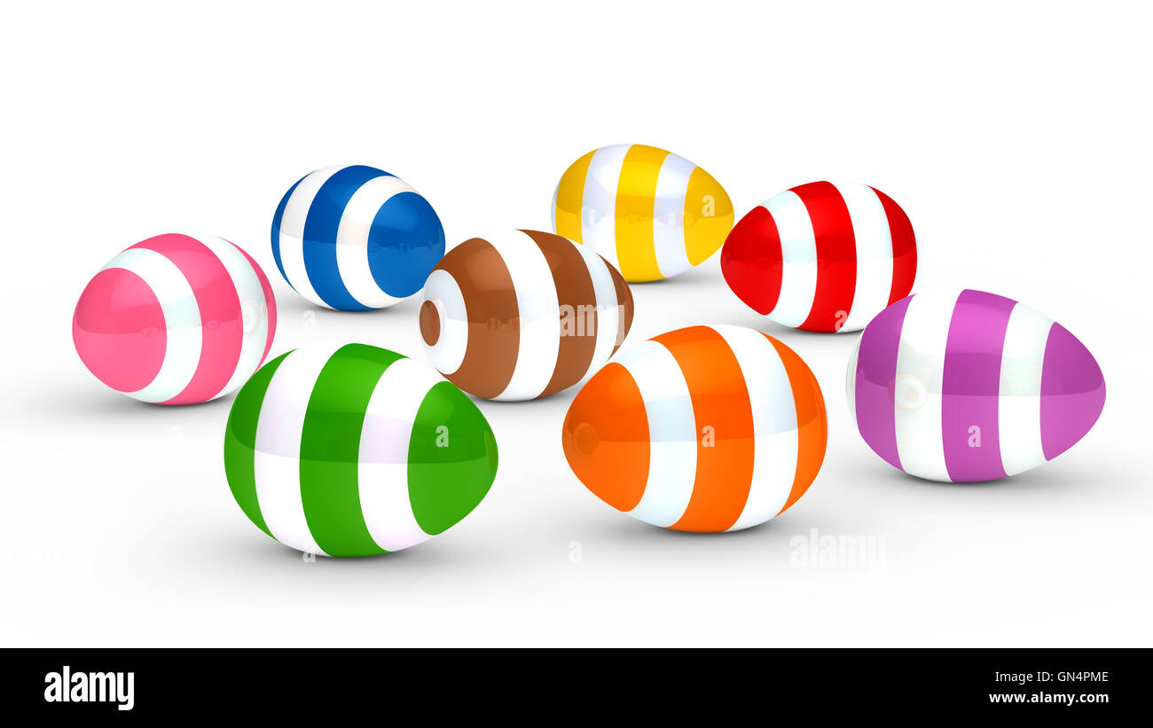 bunte Ostereier auf Boden Stockfoto bunte Ostereier auf Boden Stockfoto