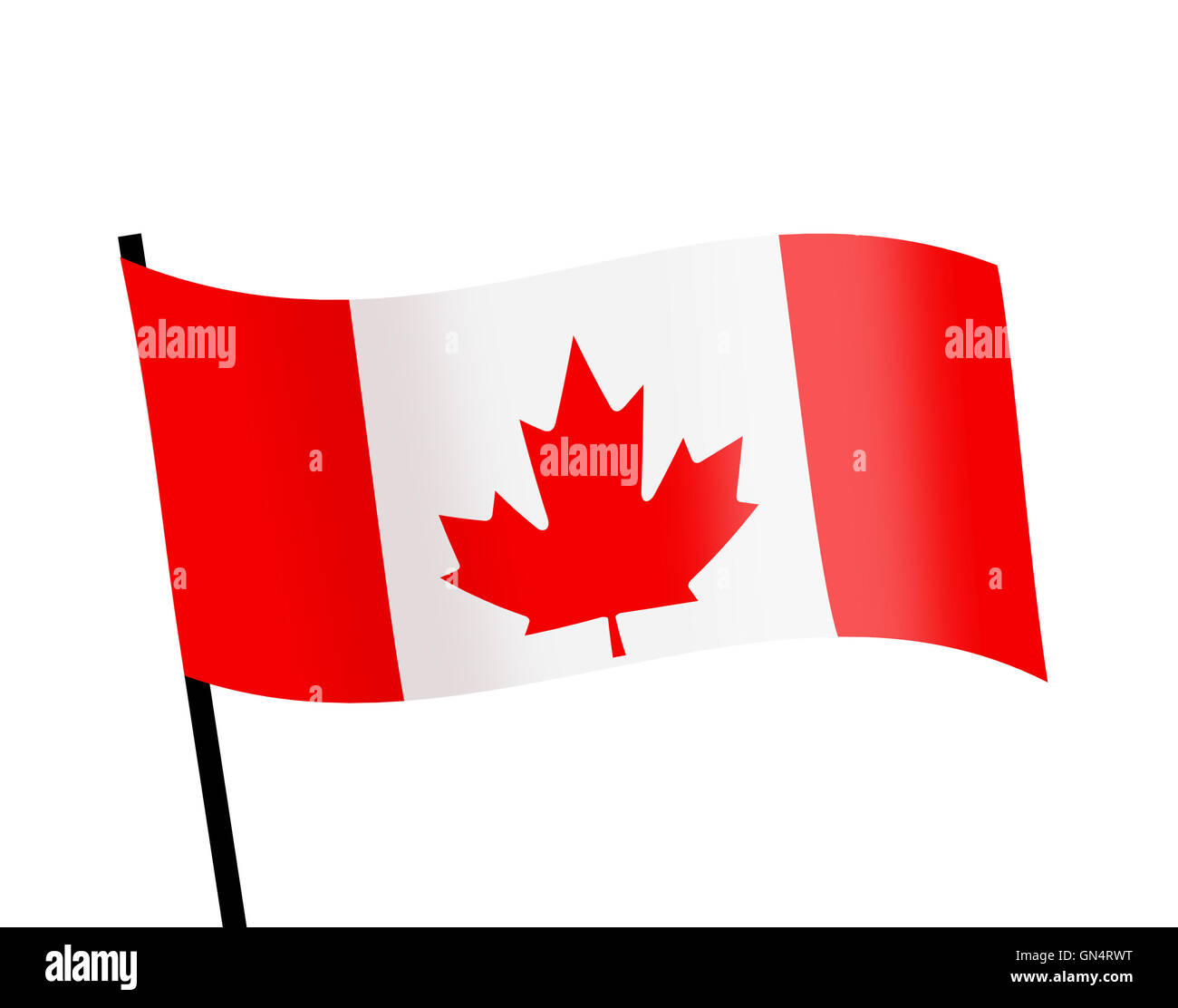 wehende Flagge von Kanada Stockfoto