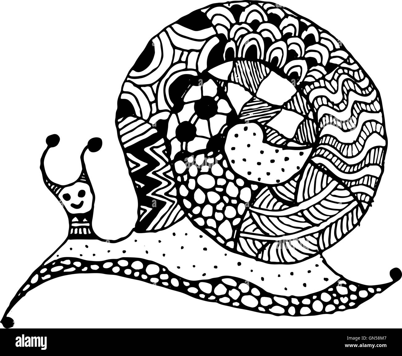 Kunst-Schnecke, reich verzierten Zentangle Stil für Ihr design Stock Vektor