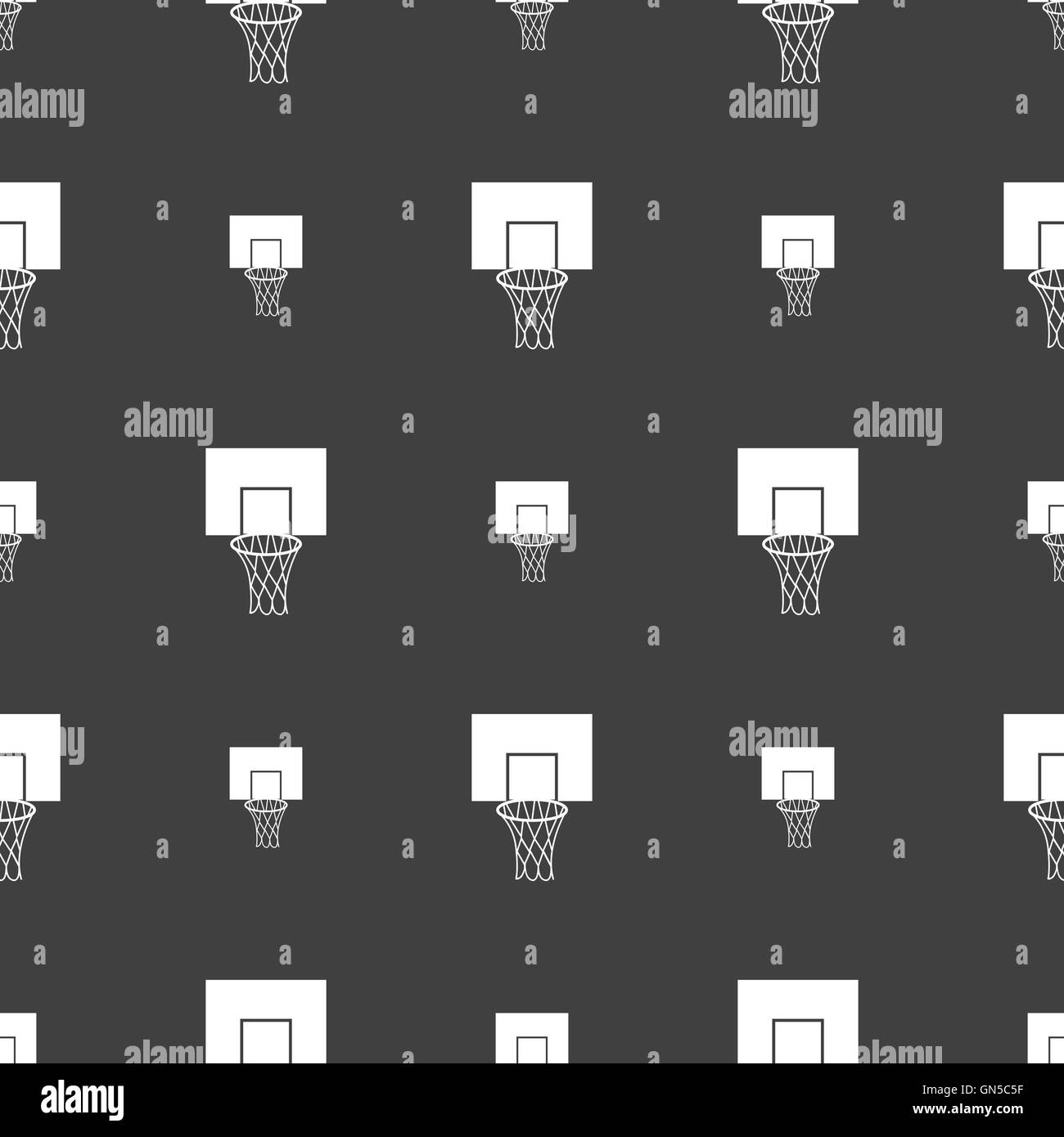 Basketball-Backboard Symbol Zeichen. Nahtlose Muster auf einem grauen Hintergrund. Vektor Stock Vektor