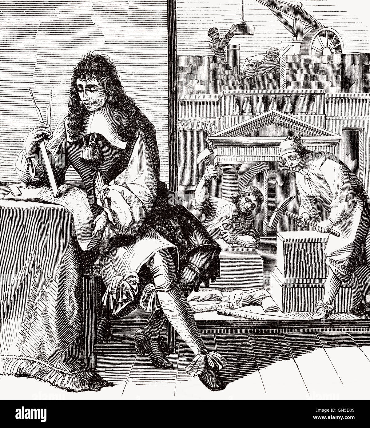 Architekt im 18. Jahrhundert Stockfoto