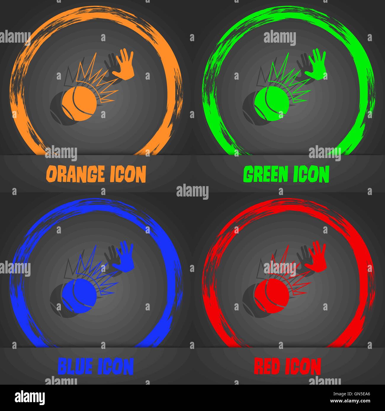 Basketball-Ikone. Moderne stilvolle. In orange, grün, blau, rot-Design. Vektor Stock Vektor