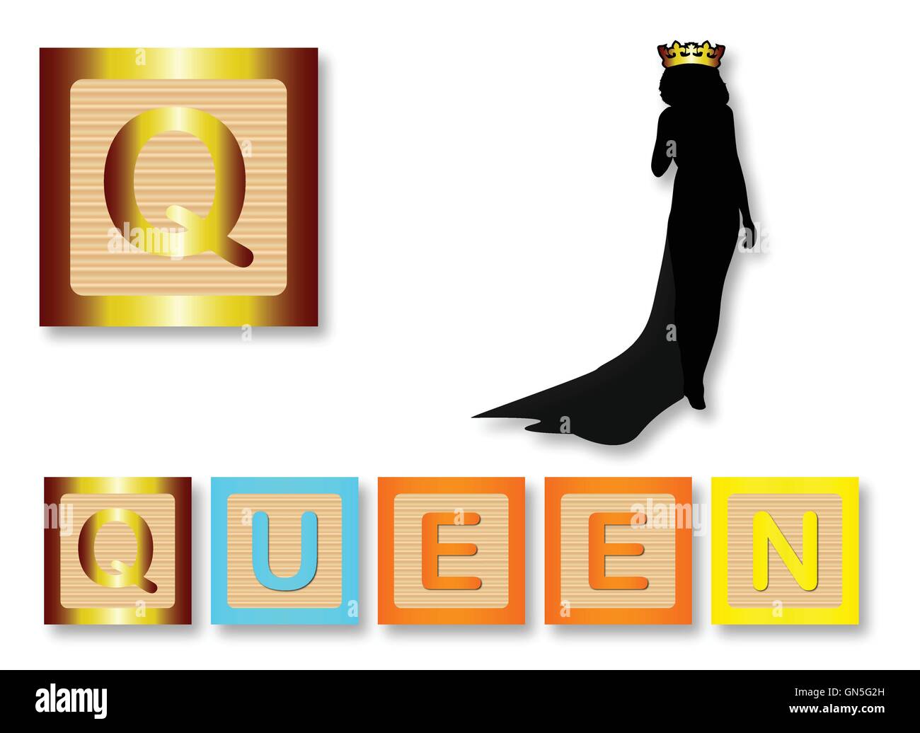 Q ist für Königin Stock Vektor