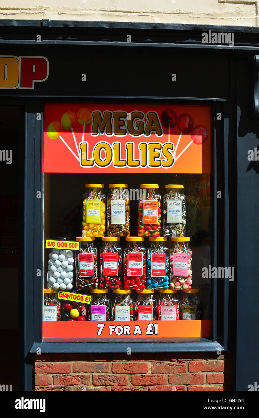 Sweet shop Whitby, Ostküste, North Yorkshire, England, Vereinigtes Königreich Stockfoto