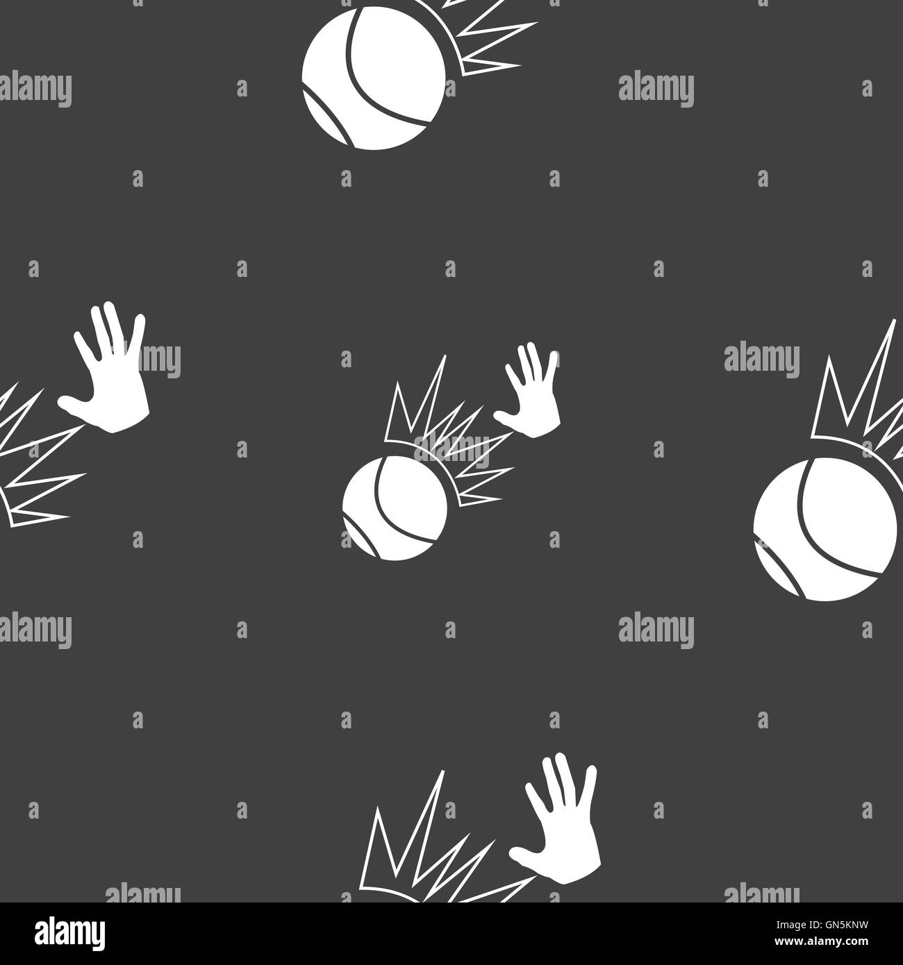 Basketball-Ikone Zeichen. Nahtlose Muster auf einem grauen Hintergrund. Vektor Stock Vektor