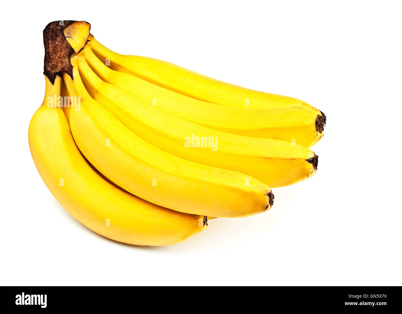 Reihe von gelben Bananen Stockfoto