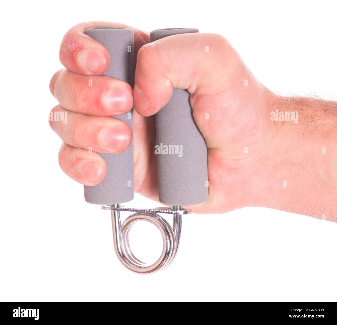 Hand mit Feder-trainer Stockfoto