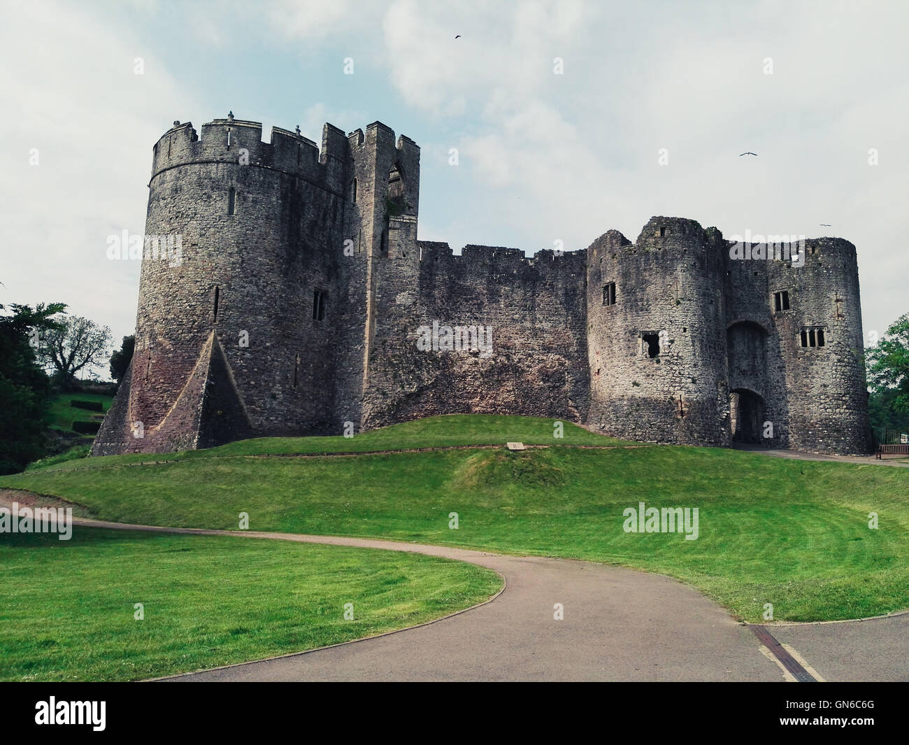 Ansicht einer walisischen Burg Stockfoto