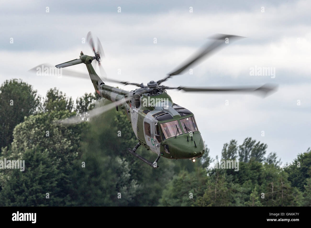 Britische Armee (Royal Army) Air Corps (AAC) Westland Lynx AH7 Schlachtfeld Aufklärung Hubschrauber. Stockfoto