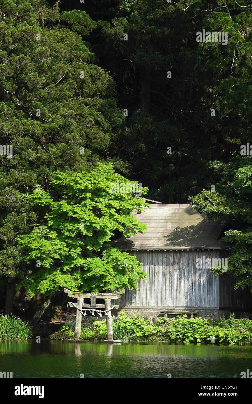 Goldene Waage See, Yufu, Japan Stockfoto