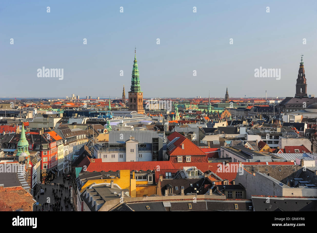 Überblick über die Stadt Kopenhagen, Dänemark Stockfoto