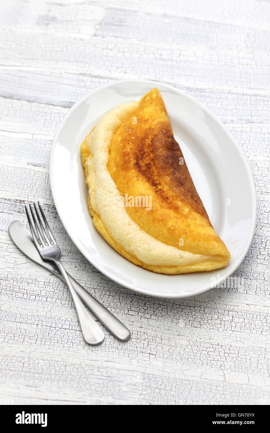 hausgemachte mont saint Michel Stil flauschige Souffle Omelette Stockfoto