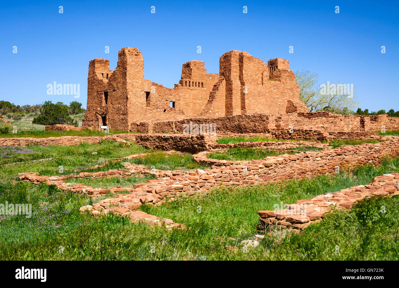 Quarai Ruinen in Salinas Pueblo Missionen National Monument Stockfoto