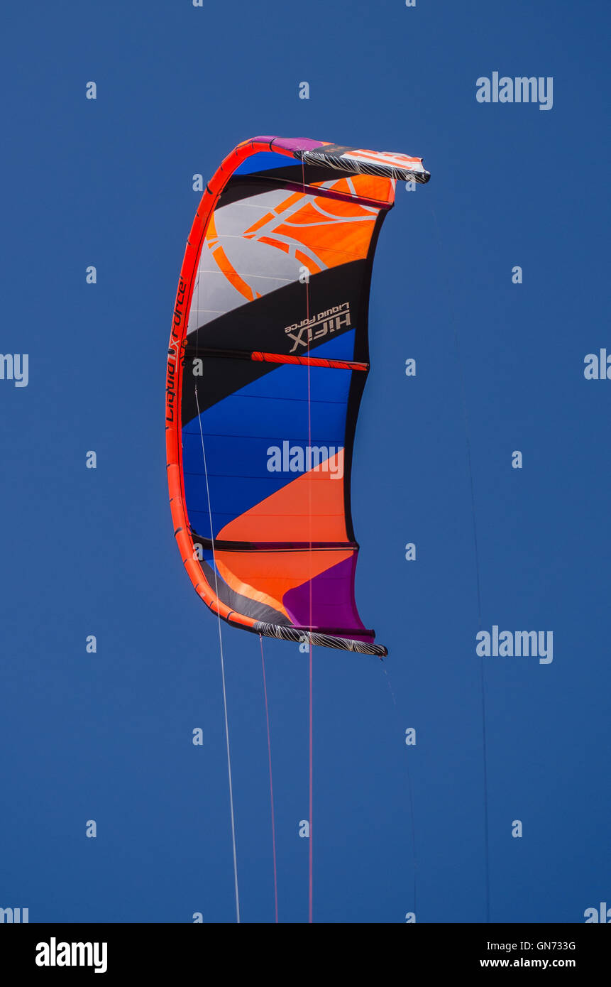 Kite Surfing Tarifa Andalusien Stockfoto