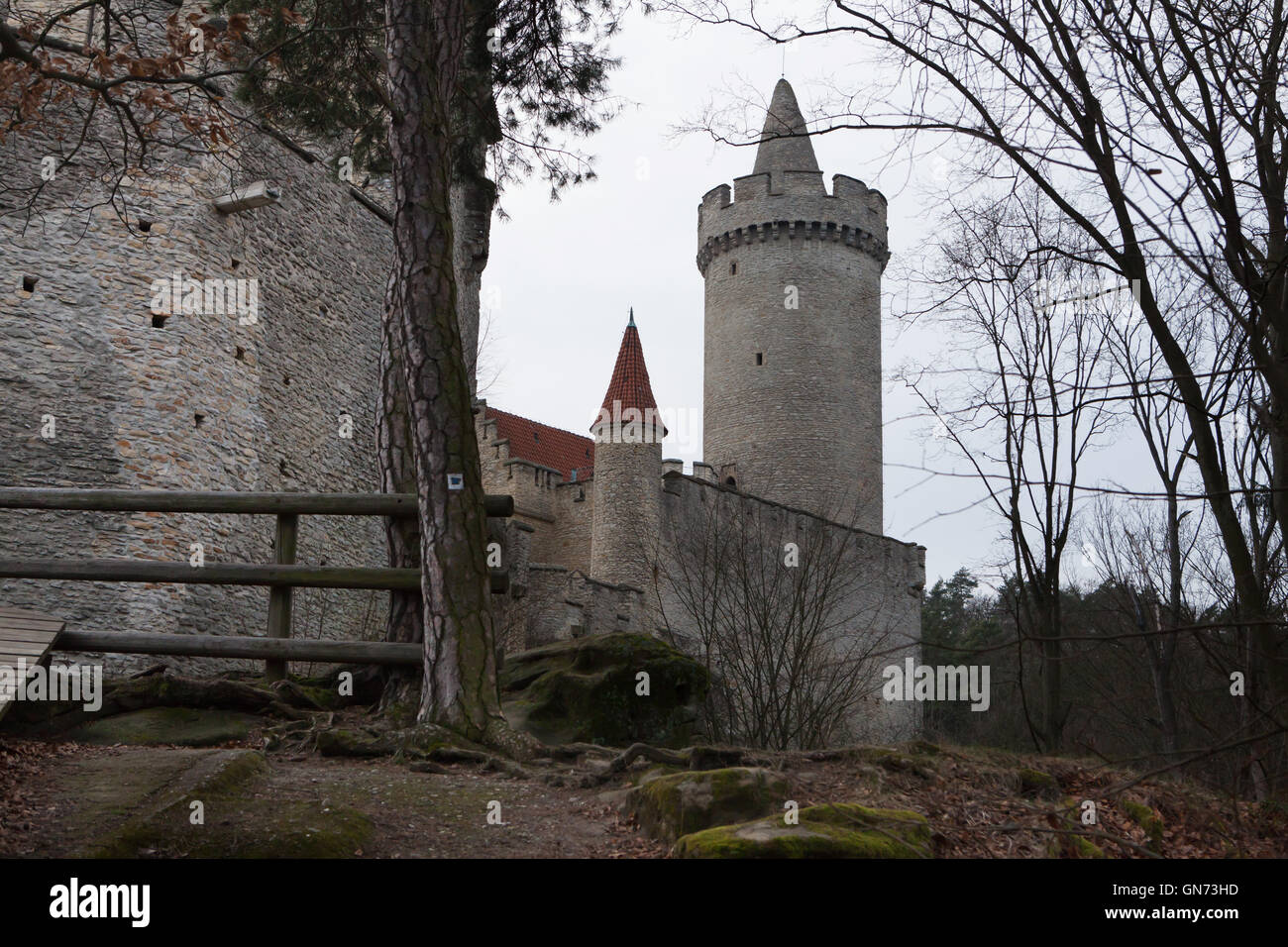 Burg Kokorin in Mittelböhmen, Tschechien. Stockfoto