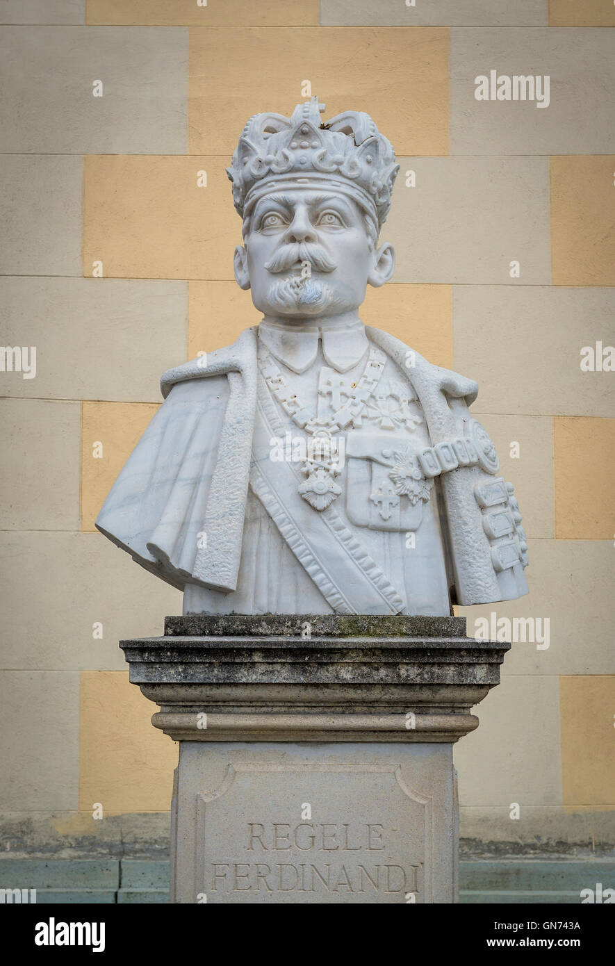 Ferdinand i. von Rumänien in der Zitadelle von Alba Iulia Stadt in Rumänien Büste Stockfoto