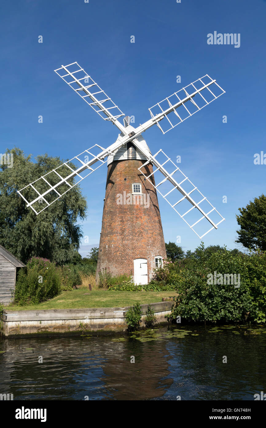 Hunsett Mill an den Ufern des Flusses Ant auf den Norfolk Broads Stockfoto