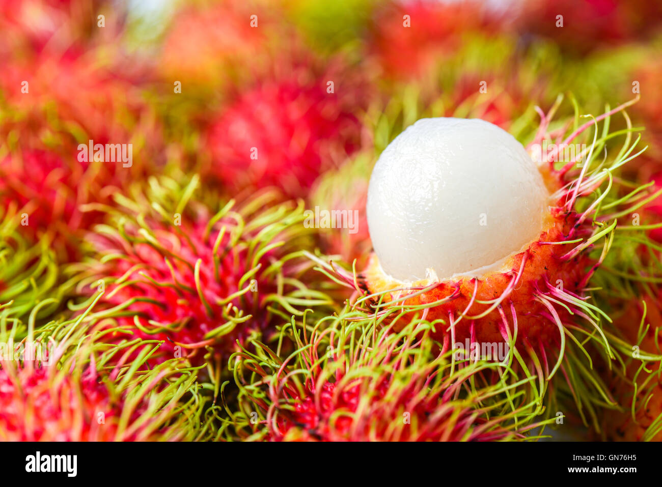 frische Rambutan süße leckere Früchte Stockfoto