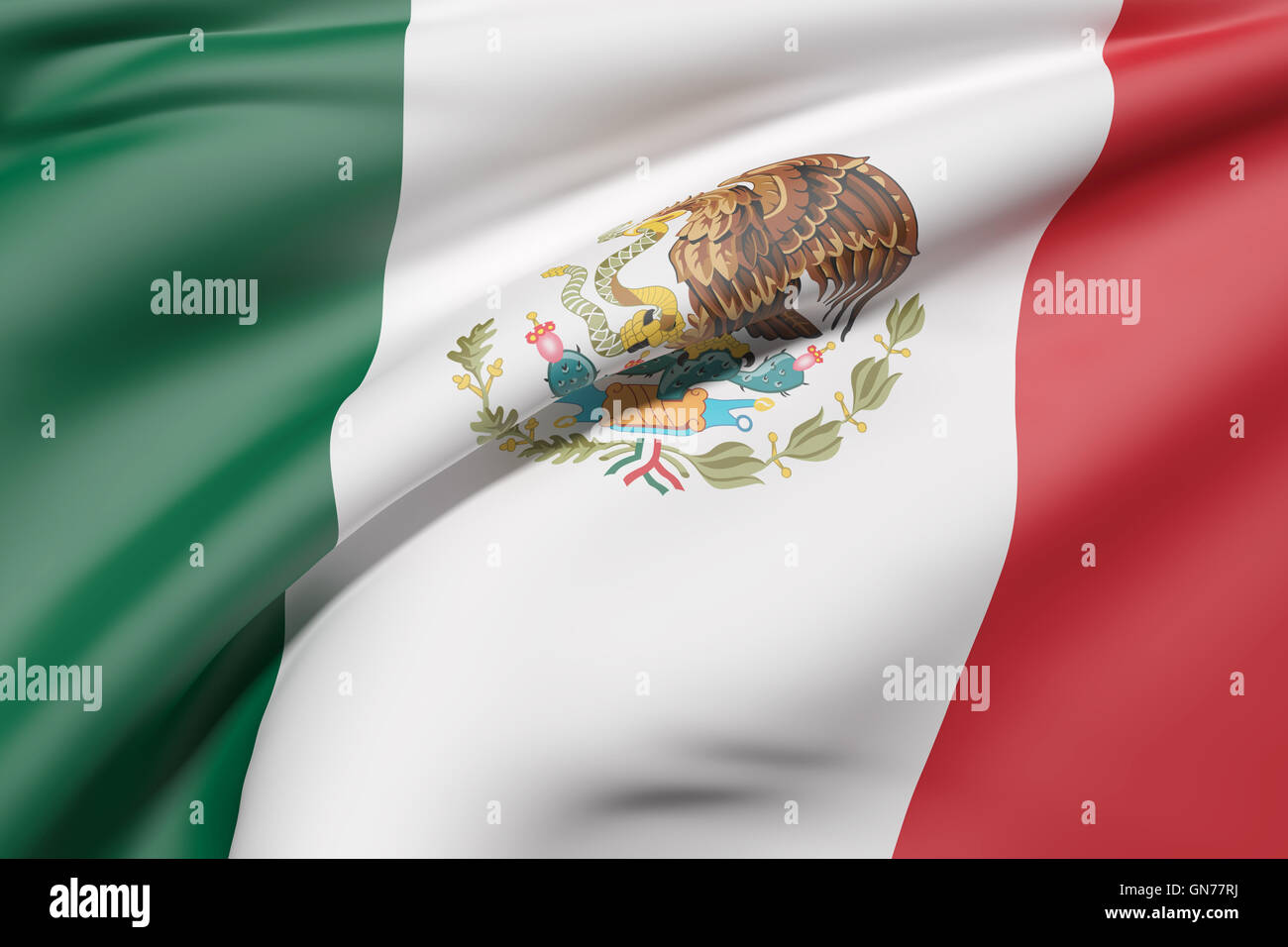 3D Rendering der Vereinigten Mexikanischen Staaten Fahnenschwingen Stockfoto