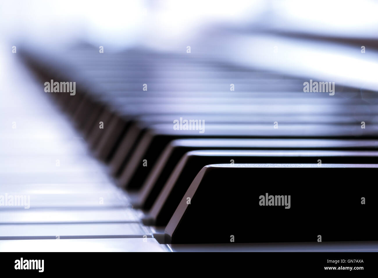Nahaufnahme Makro von einer Klaviertaste Stockfoto