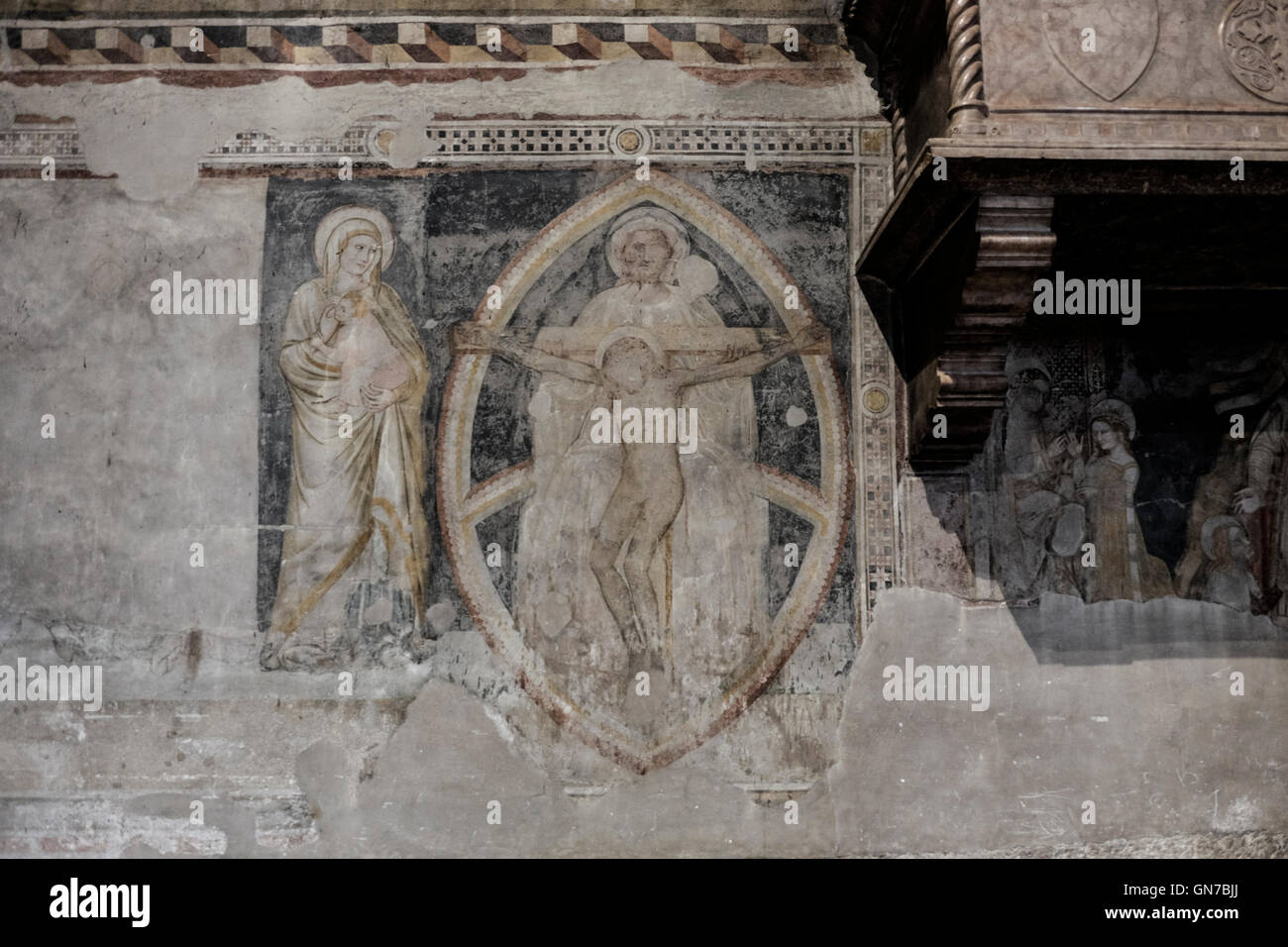 Detail im Inneren der Kathedrale San Vigilio Trento Trentino-Südtirol-Italien. Stockfoto