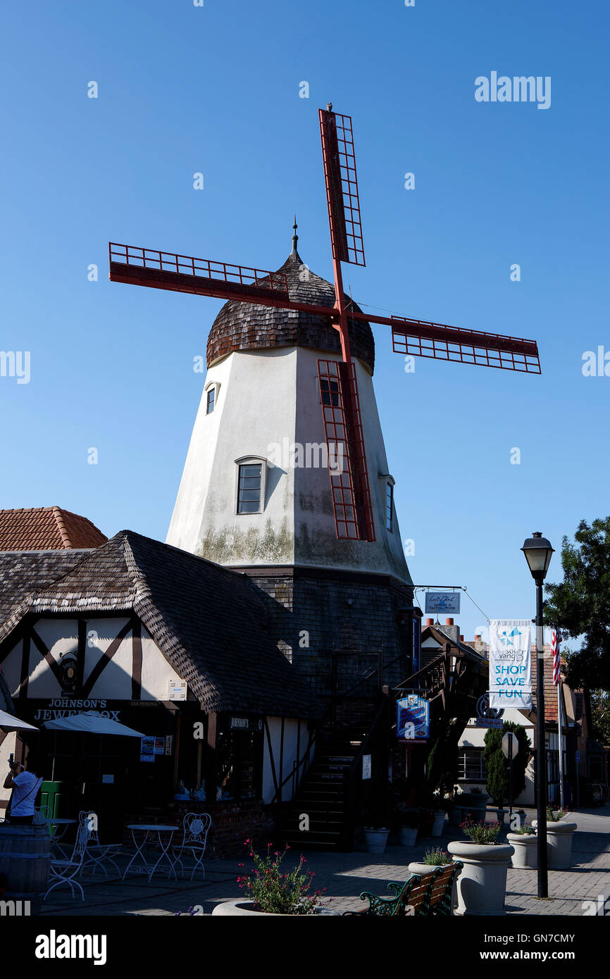 Windmühle, Solvang, Kalifornien, Vereinigte Staaten von Amerika Stockfoto