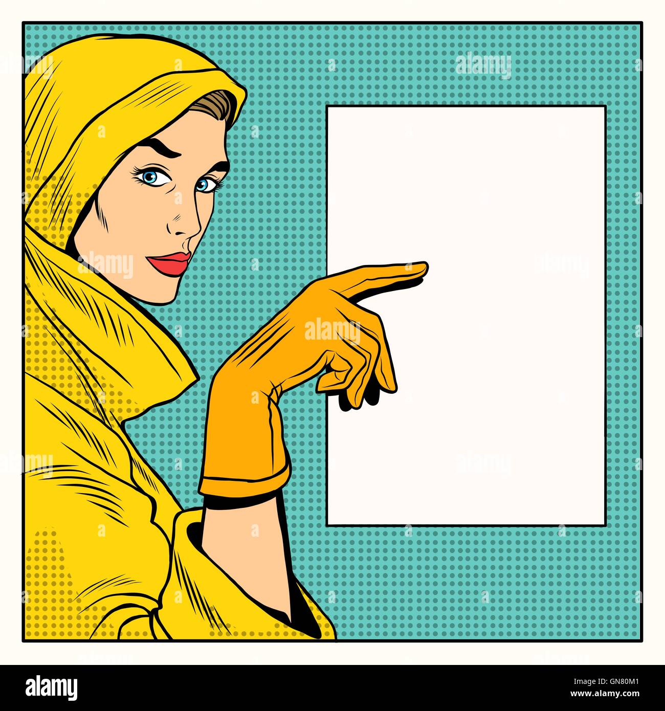 Stilvolles Retro-Mädchen anzeigen Stock Vektor