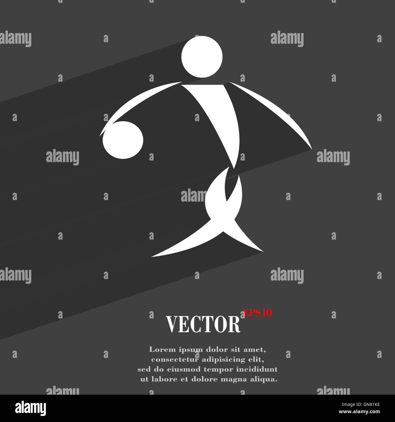 Sommersport, Basketball-Symbol flach moderne Webdesign mit langen Schatten und Platz für Ihren Text. Vektor Stock Vektor