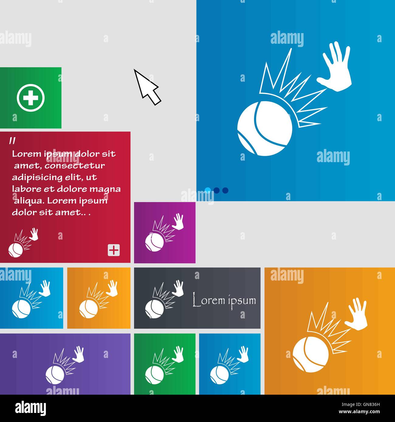 Basketball-Ikone Zeichen. Schaltflächen. Moderne Oberfläche Webseite mit Cursor Cursor Tasten. Vektor Stock Vektor