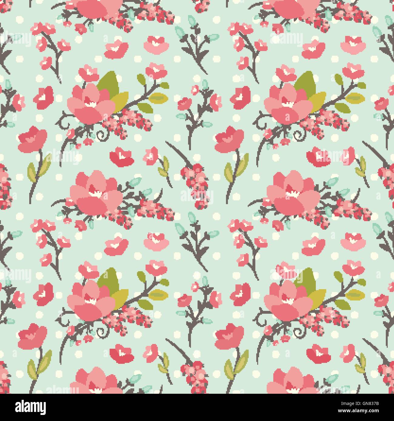 Nahtlose Blumenmuster Schönheit Stock Vektor