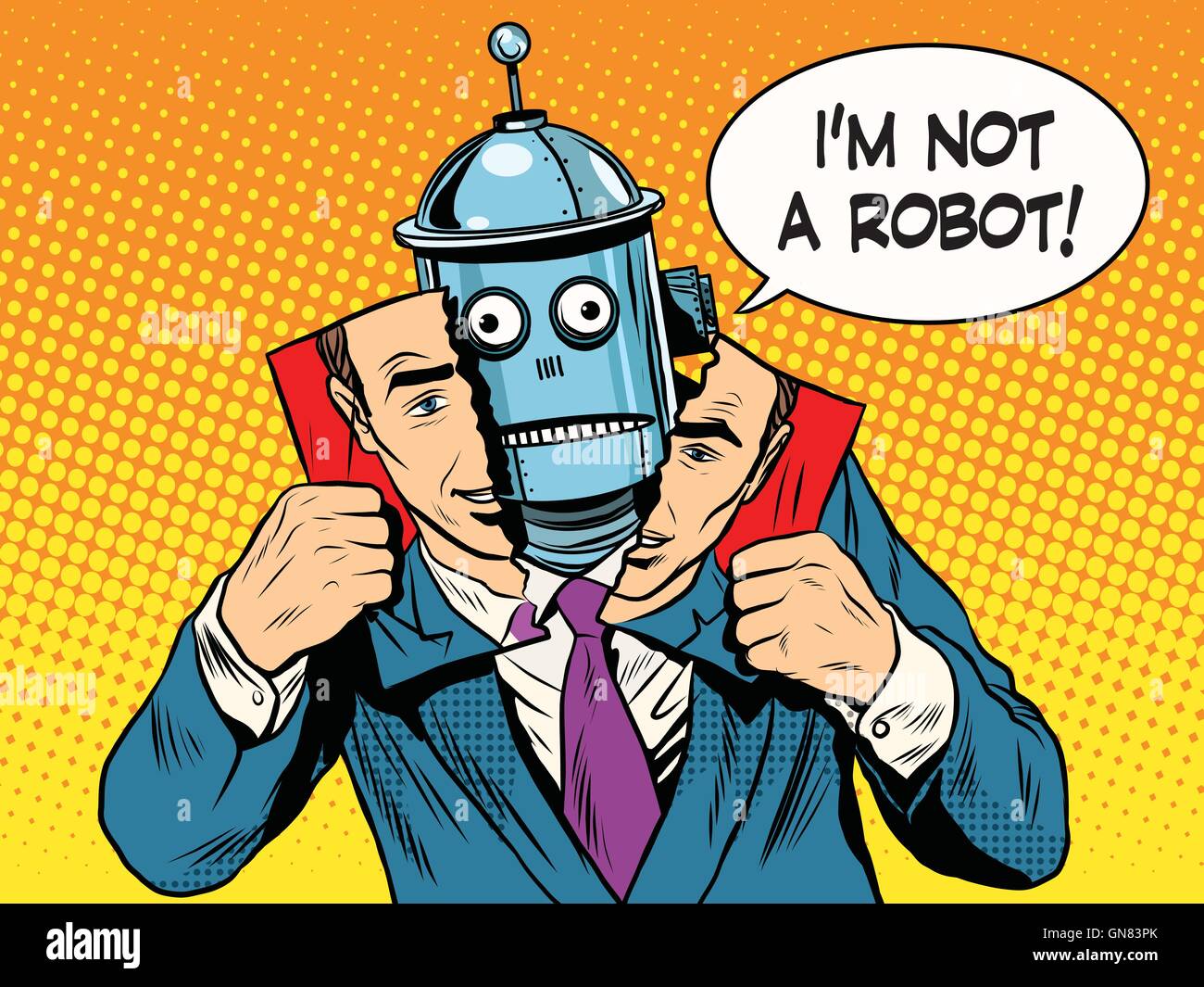 Artificial Intelligence Robot vorgibt, Mensch zu sein Stock Vektor