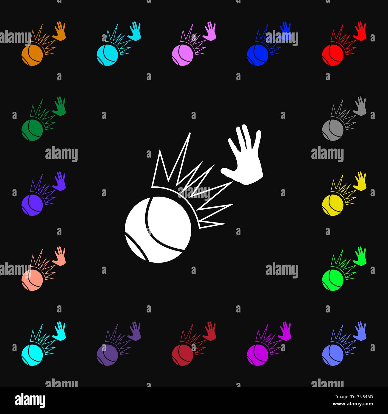 Basketball-Ikone Zeichen. Viele bunte Symbole für Ihr Design. Vektor Stock Vektor