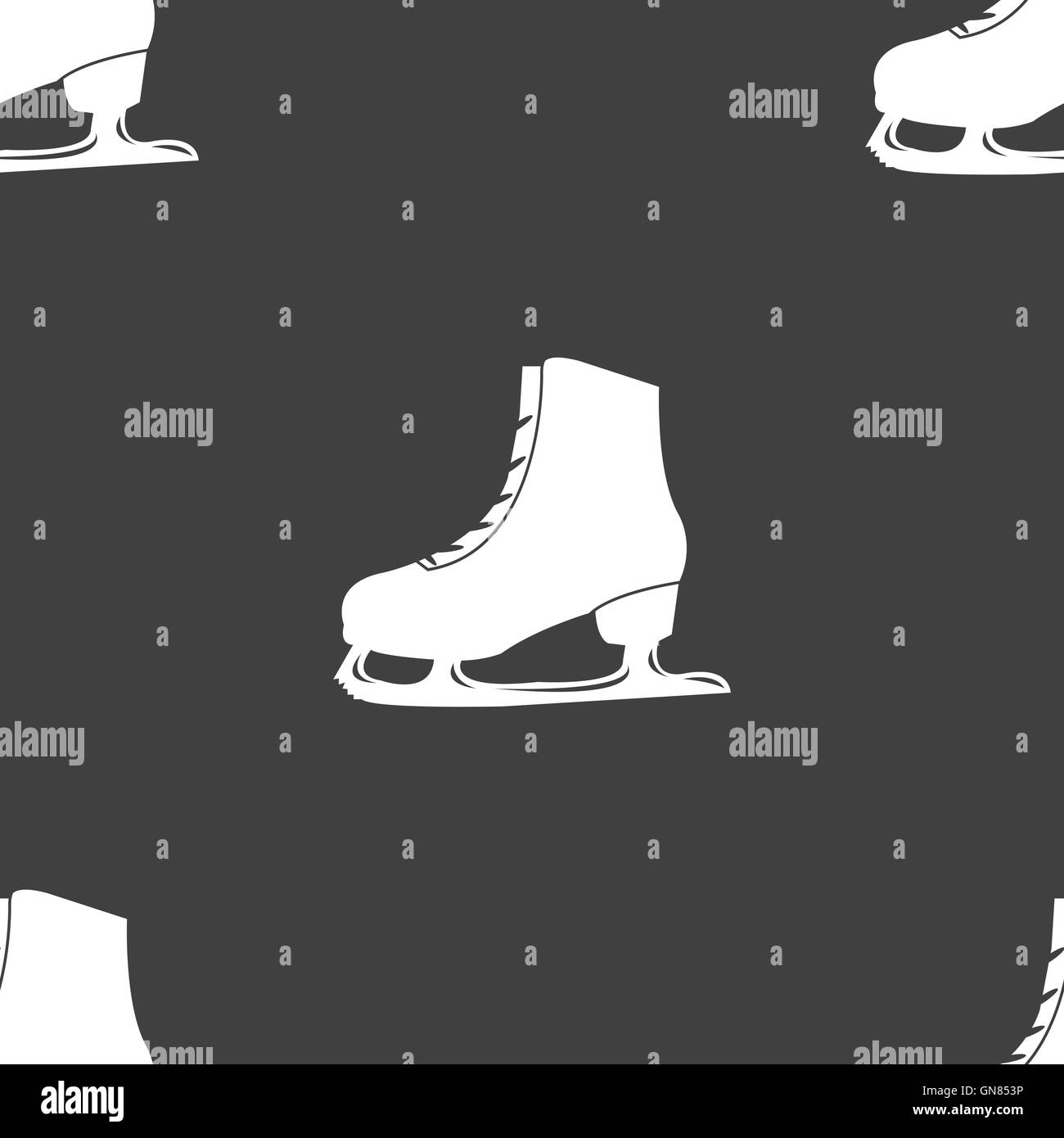 Schlittschuh-Symbol Zeichen. Nahtlose Muster auf einem grauen Hintergrund. Vektor Stock Vektor