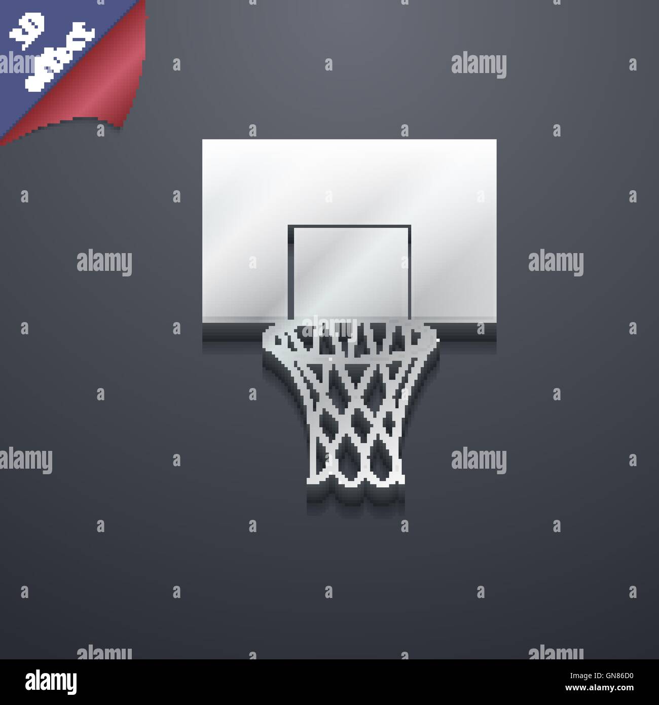 Basketball-Backboard Symbol Symbol. 3D-Stil. Trendiges, modernes Design mit Platz für Ihren Text vektor Stock Vektor