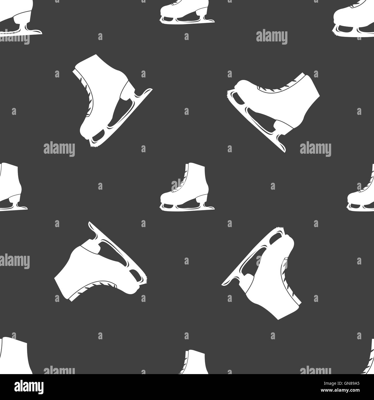 Schlittschuh-Symbol Zeichen. Nahtlose Muster auf einem grauen Hintergrund. Vektor Stock Vektor