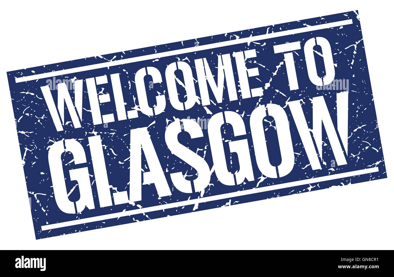 Herzlich Willkommen in Glasgow Stempel Stock Vektor