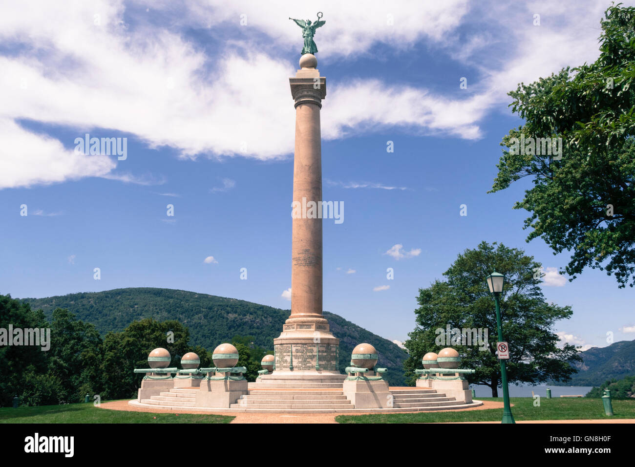 Schlacht-Denkmal am Trophy Point, USMA, West Point, NY Stockfoto