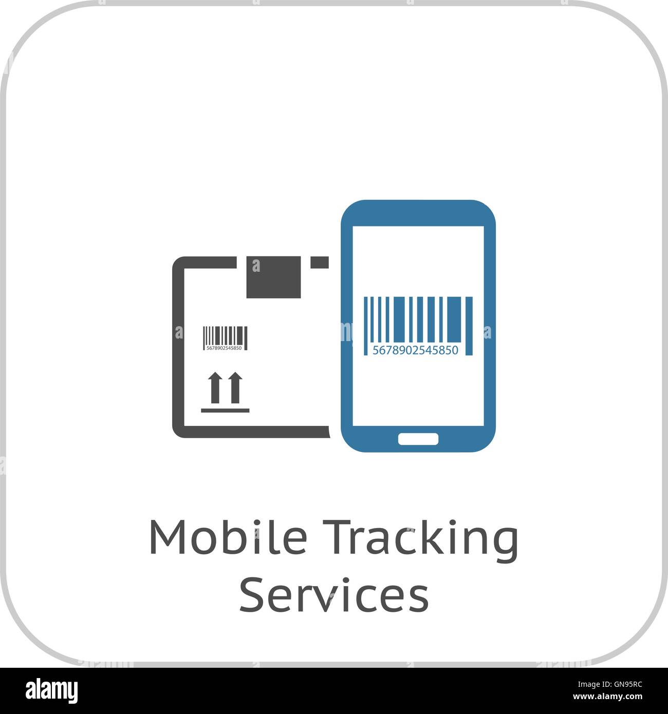 Mobile Tracking-Services-Symbol. Flaches Design. Stock Vektor