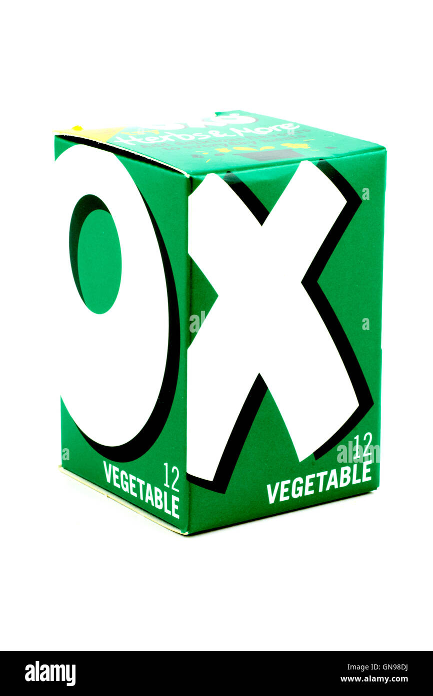 Oxo Gemüse Soße Würfel Hühnerbrühe Stockfoto