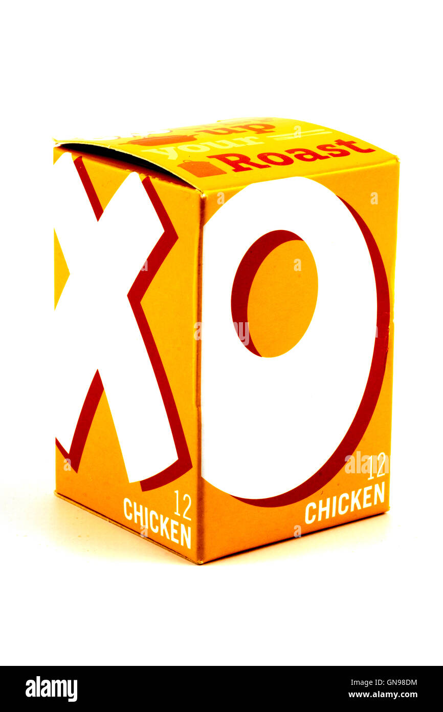 Oxo Huhn Soße Würfel Hühnerbrühe Stockfoto