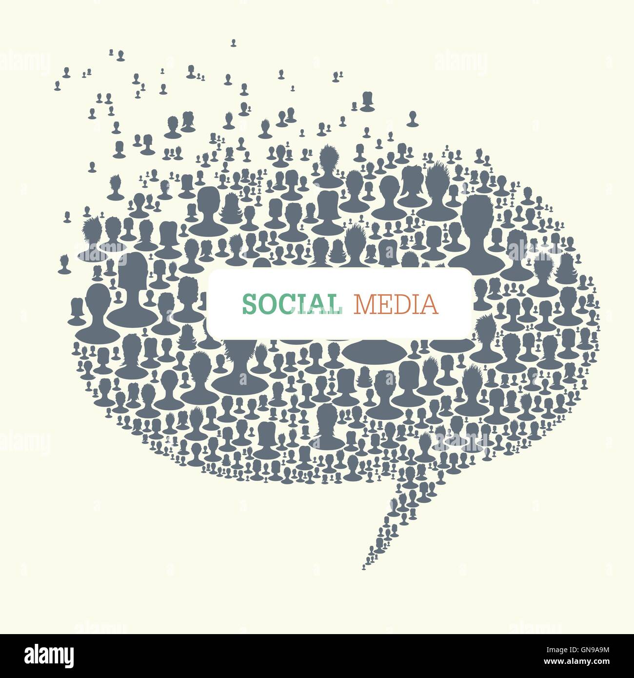 Social-Media-Blase Rede Konzept Stock Vektor
