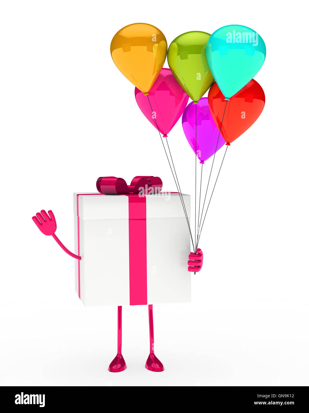 Geschenk und Luftballons Stockfoto Geschenk und Luftballons Stockfoto