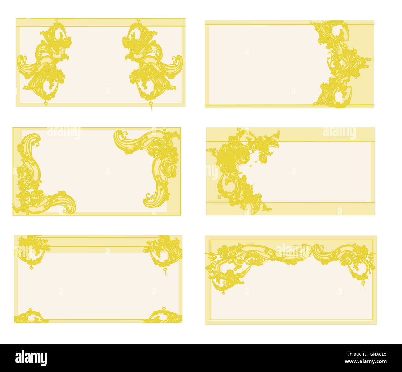 Reihe von verschiedenen Visitenkarten Stockfoto