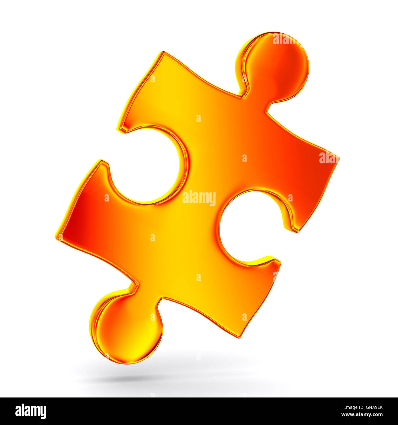 Puzzle auf weißem Hintergrund. Isolierte 3D-Bild Stockfoto